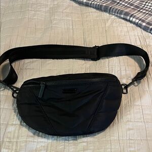 BCBGeneration Unisex Sleek Black Belt Bag